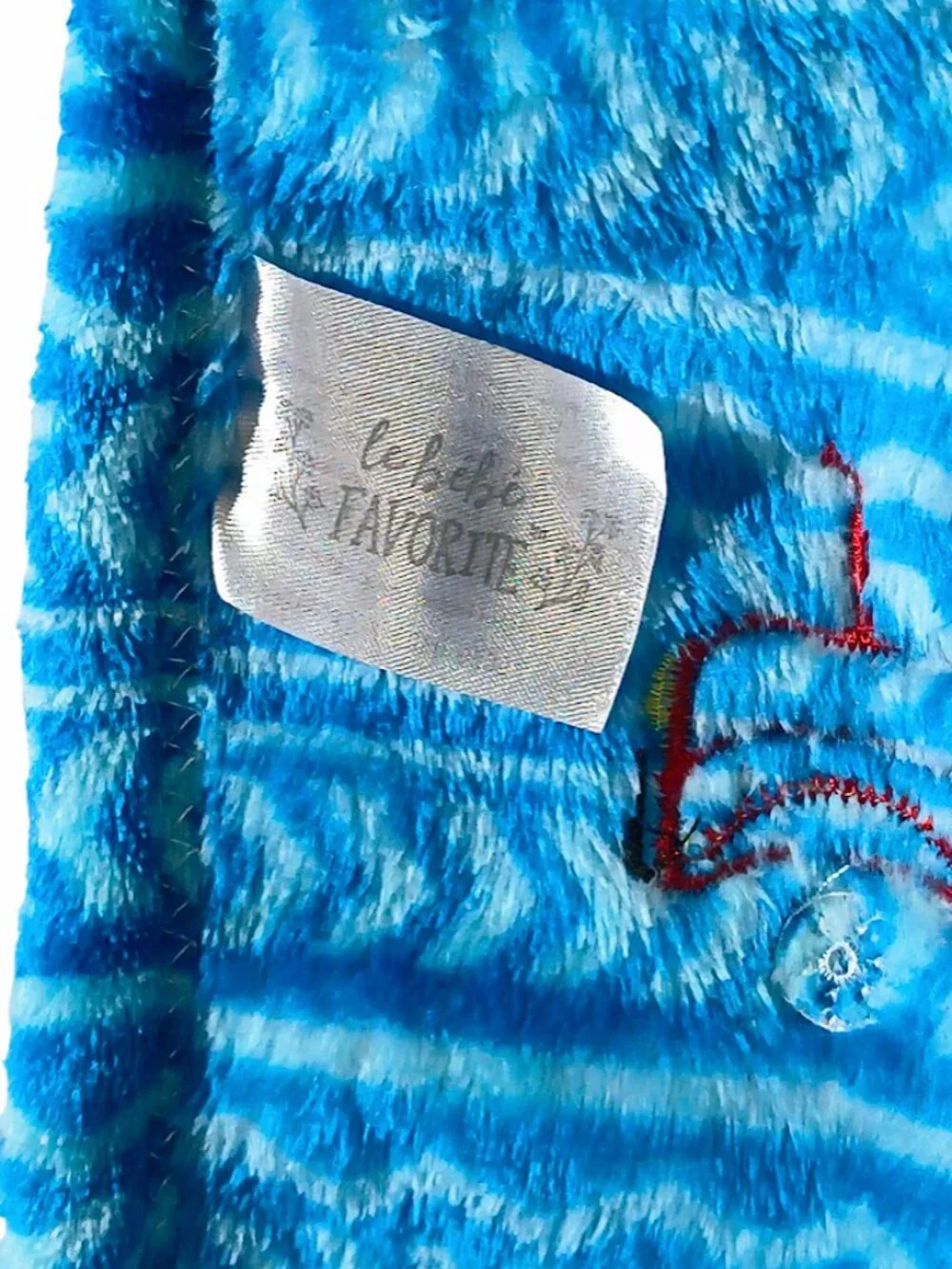 Le Bebe Favorite Red Tractor Truck Zig Zag Blue Security Blanket 34